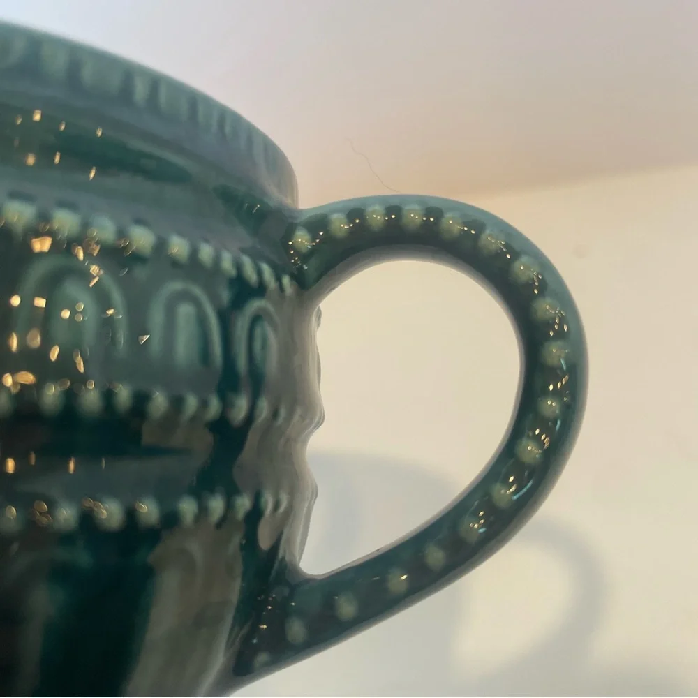 Vintage Royal Sealy Japan Mid Century Modern 1970s Blue/Teal Rare Tea Cup Mug‎